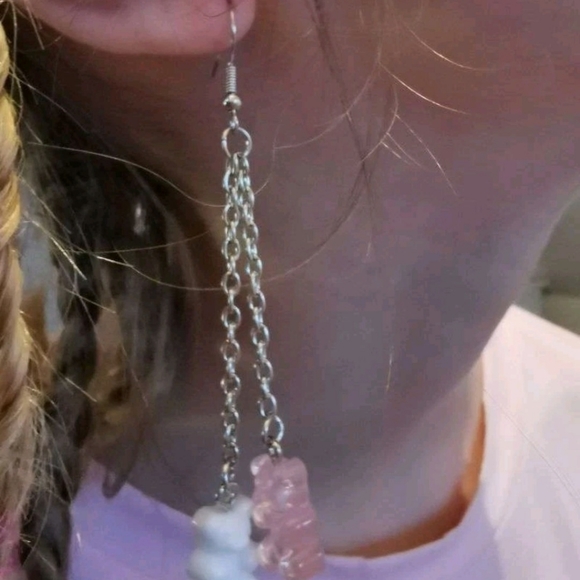 Gummy bear charm dangle earrings - Picture 6 of 7